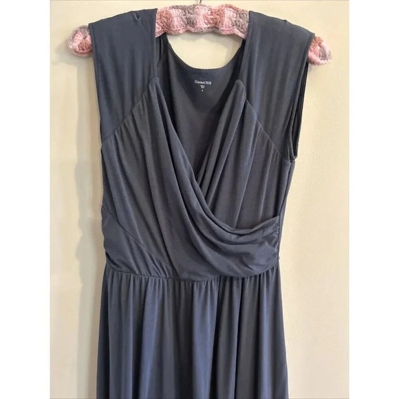 Garnet Hill Womens M Midi Dress Soft Knit Gray Sleeveless Career Casual Workwear - Picture 3 of 11